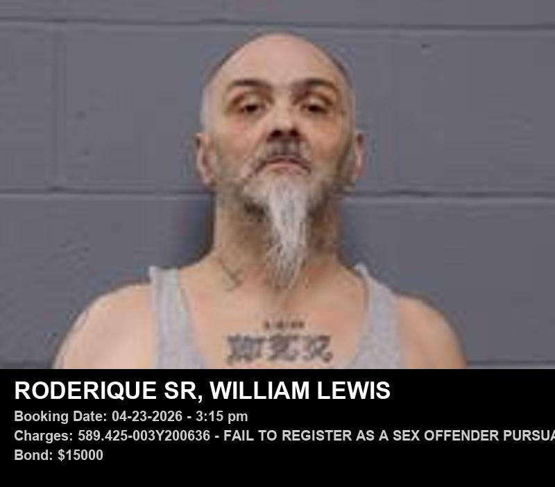 WILLIAM LEWIS RODERIQUE SR booking photo