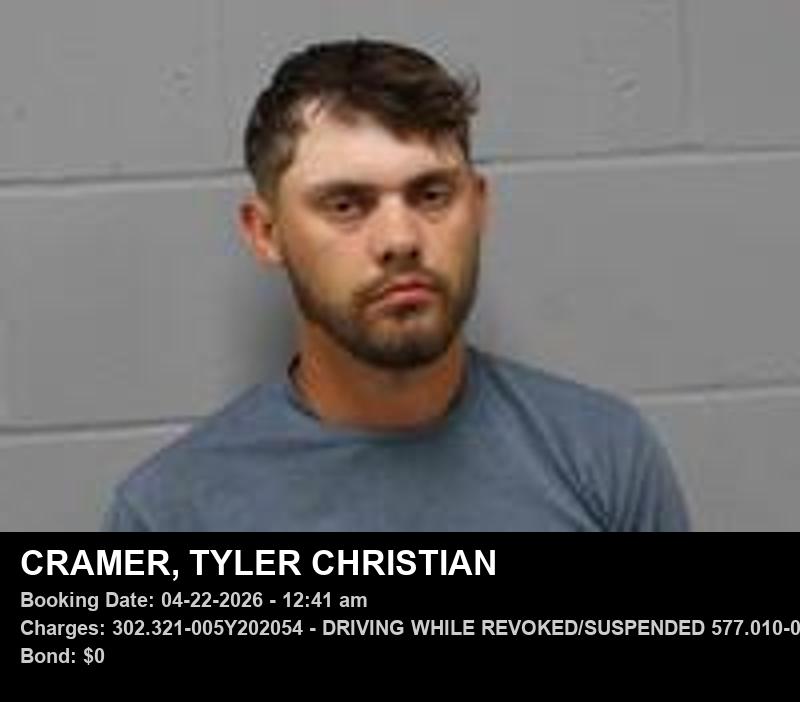 TYLER CHRISTIAN CRAMER booking photo