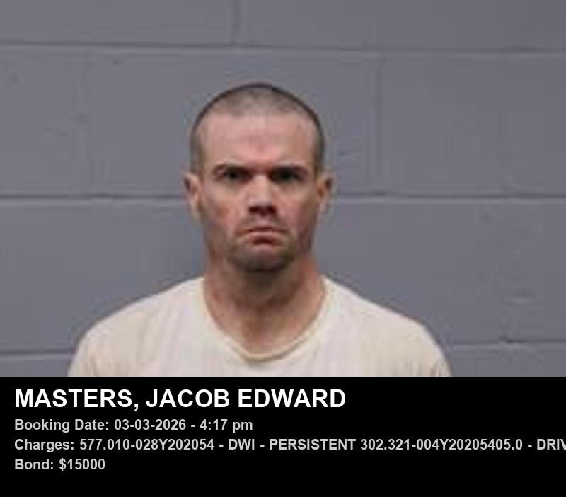 JACOB EDWARD MASTERS booking photo