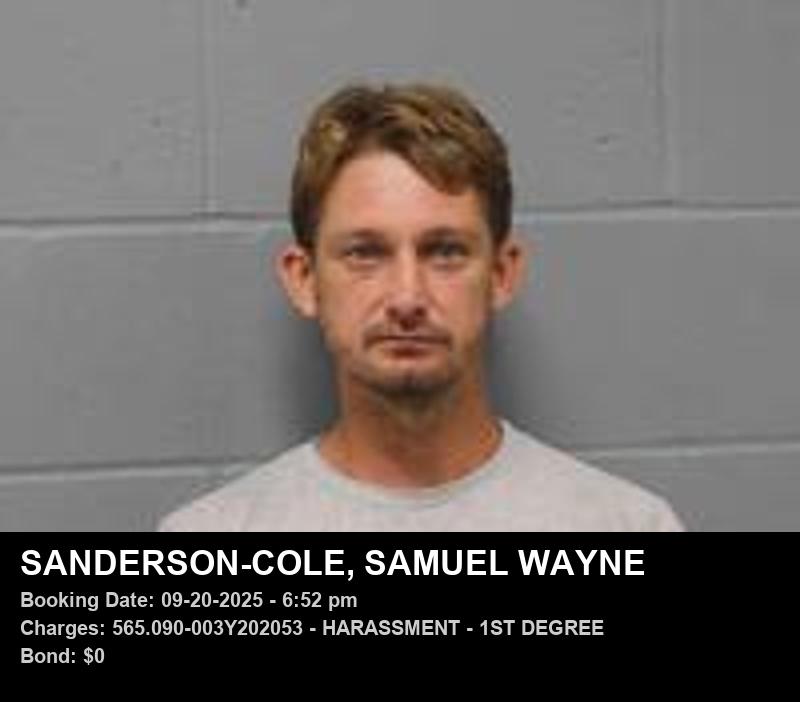 SAMUEL WAYNE SANDERSON-COLE booking photo