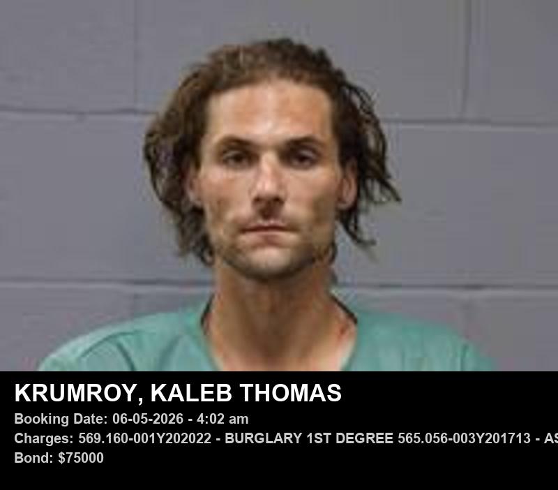KALEB THOMAS KRUMROY booking photo