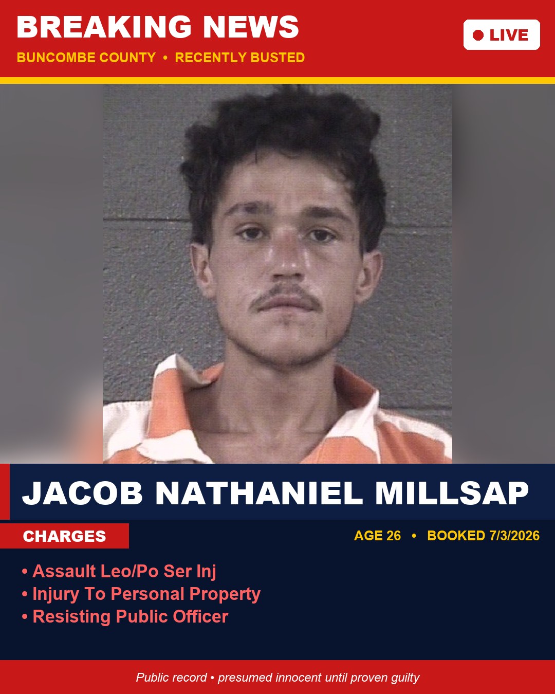JACOB NATHANIEL MILLSAP booking photo