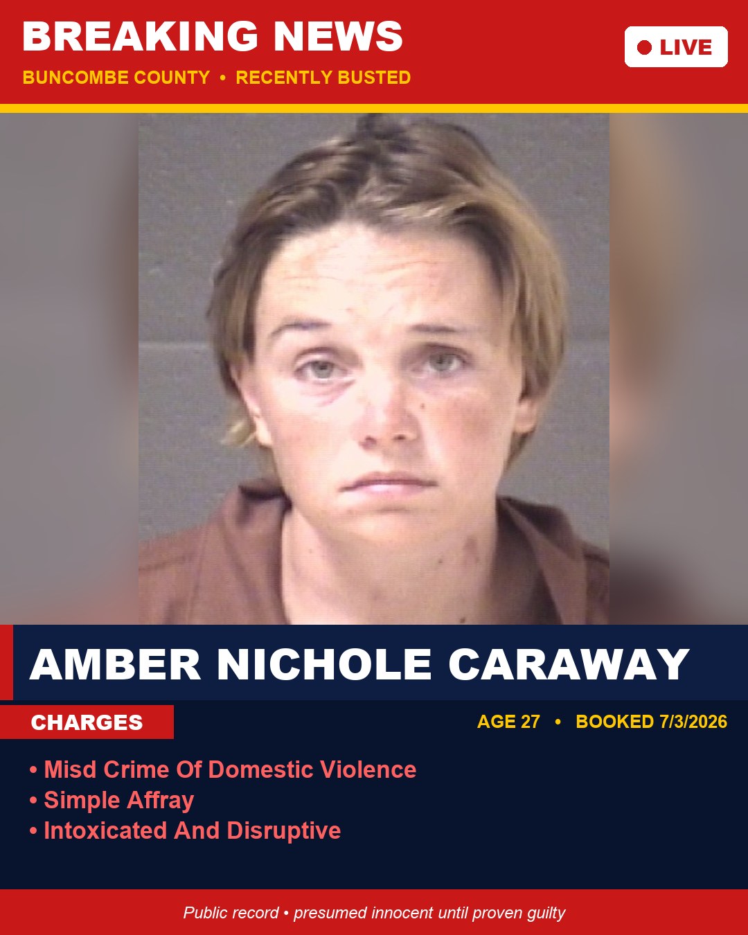 AMBER NICHOLE CARAWAY booking photo