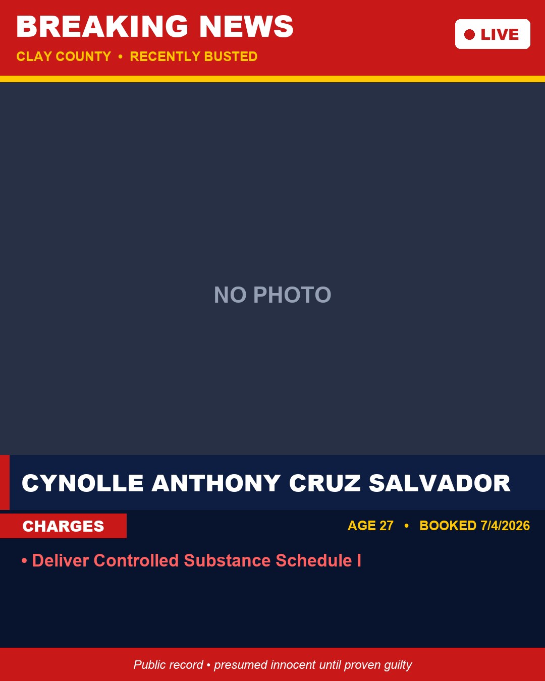 CYNOLLE ANTHONY CRUZ SALVADOR booking photo