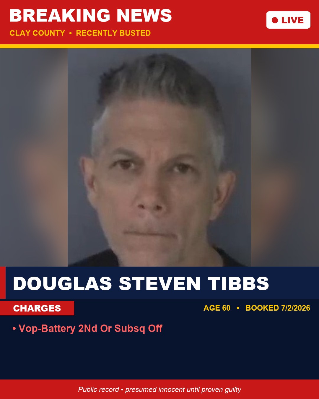 DOUGLAS STEVEN TIBBS booking photo