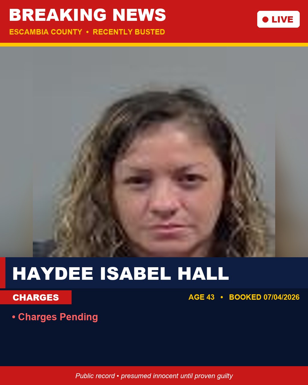 Haydee Isabel Hall booking photo