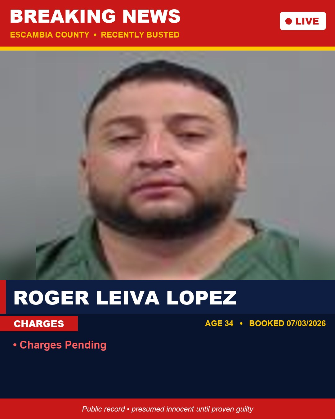 Roger Leiva Lopez booking photo