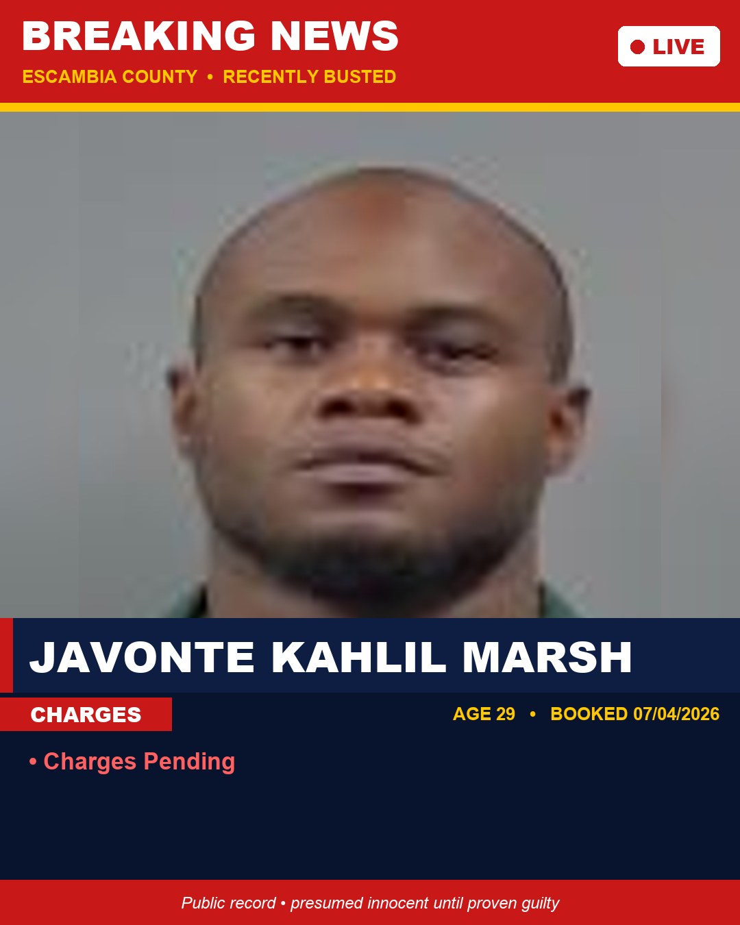 Javonte Kahlil Marsh booking photo