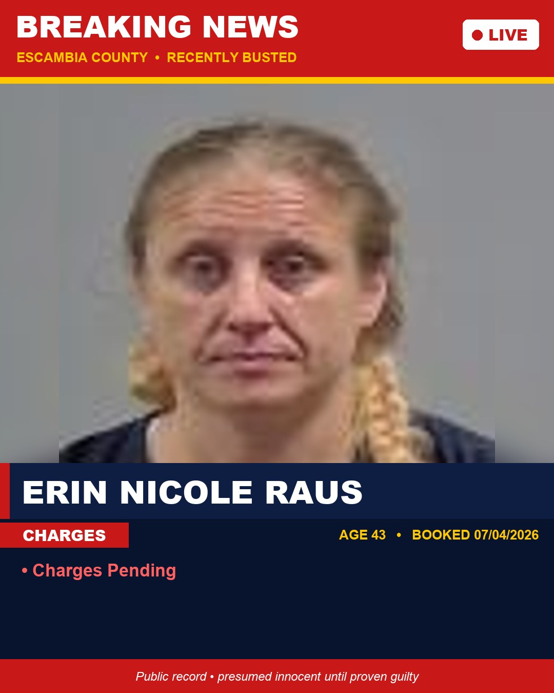 Erin Nicole Raus booking photo