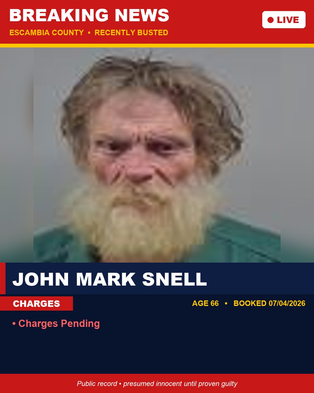 John Mark Snell booking photo