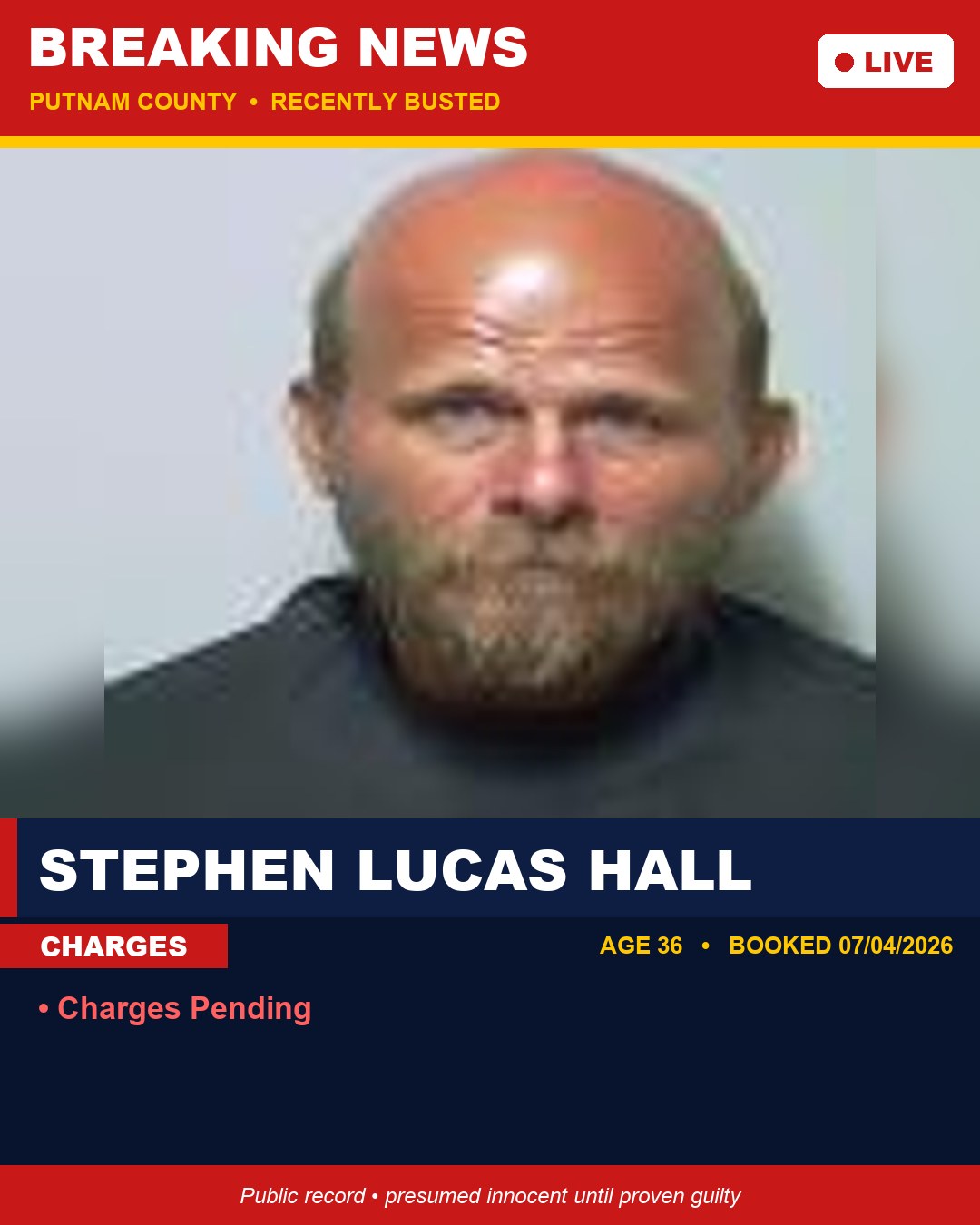 Stephen Lucas Hall booking photo