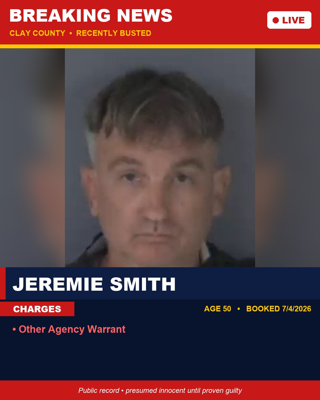 JEREMIE SMITH booking photo