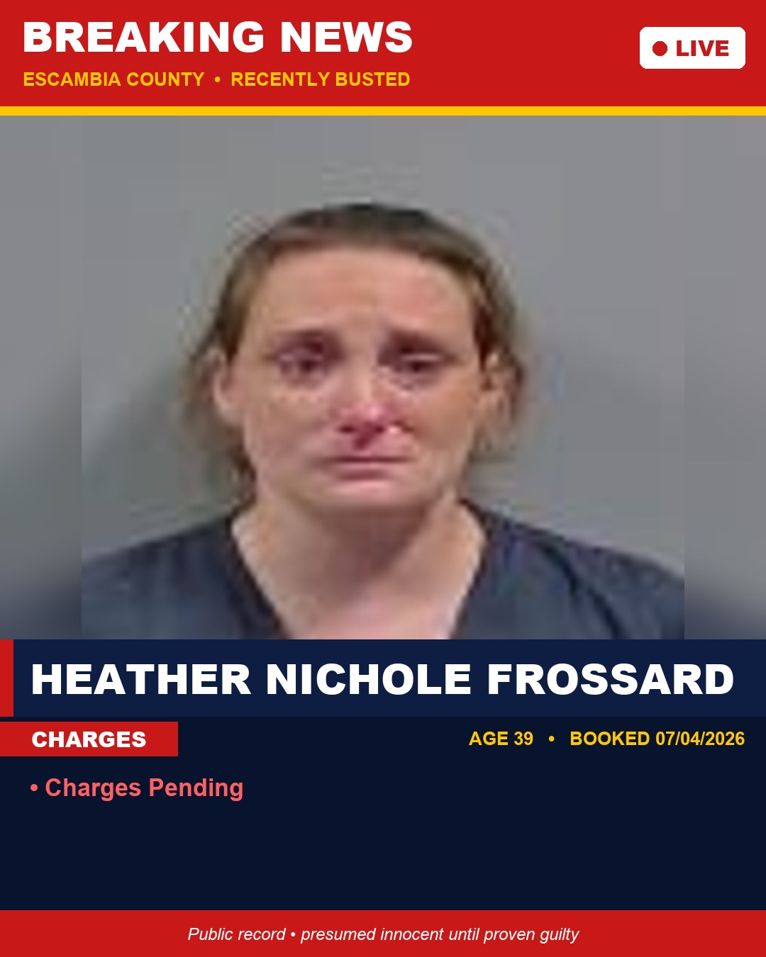 Heather Nichole Frossard booking photo