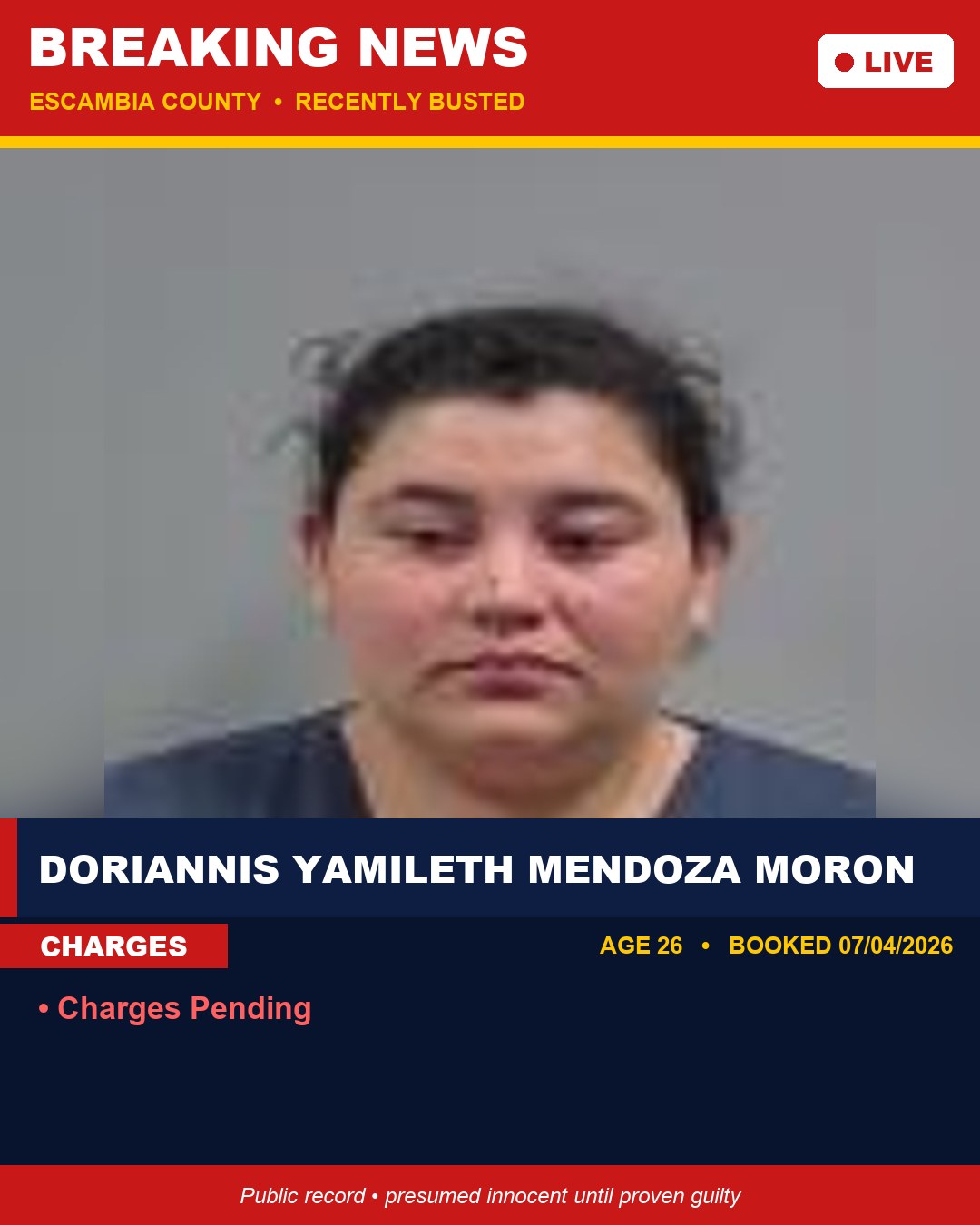 Doriannis Yamileth Mendoza Moron booking photo