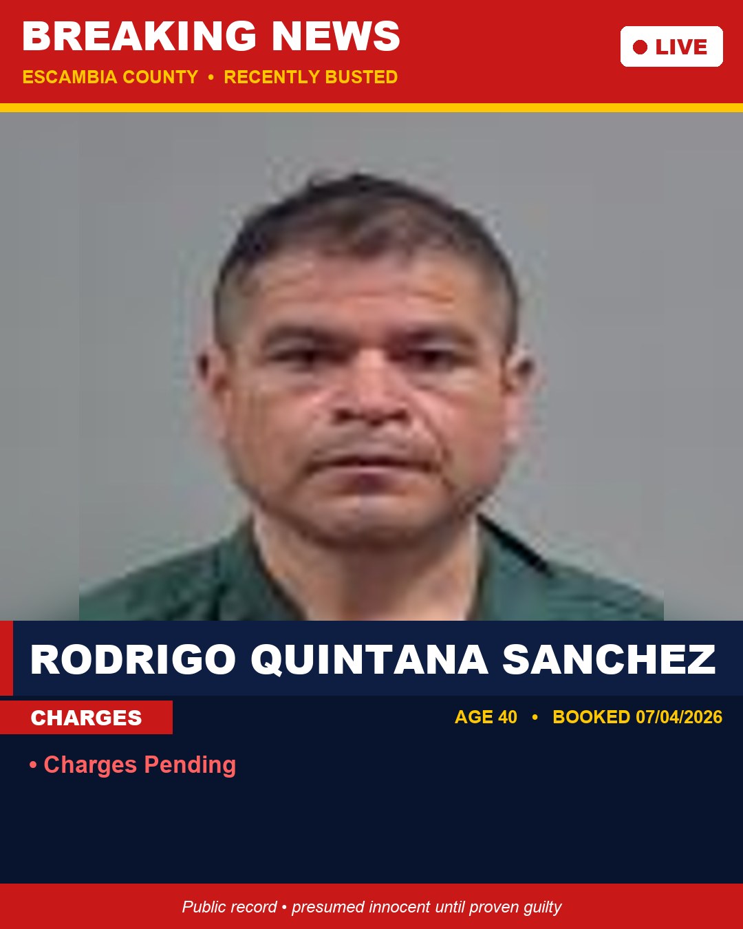 Rodrigo Quintana Sanchez booking photo