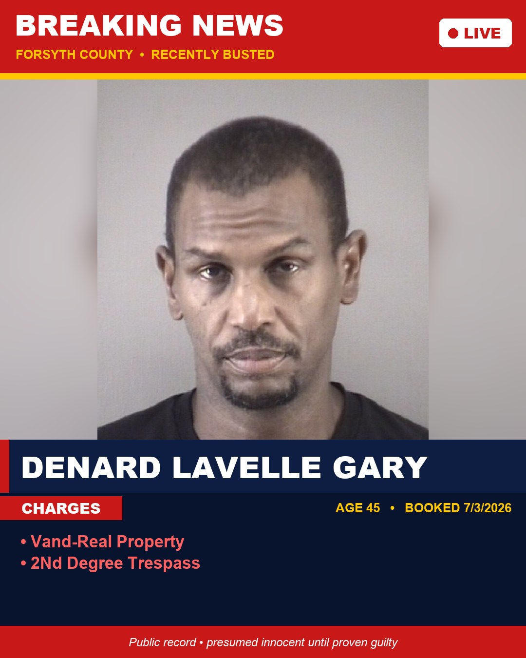 DENARD LAVELLE GARY booking photo