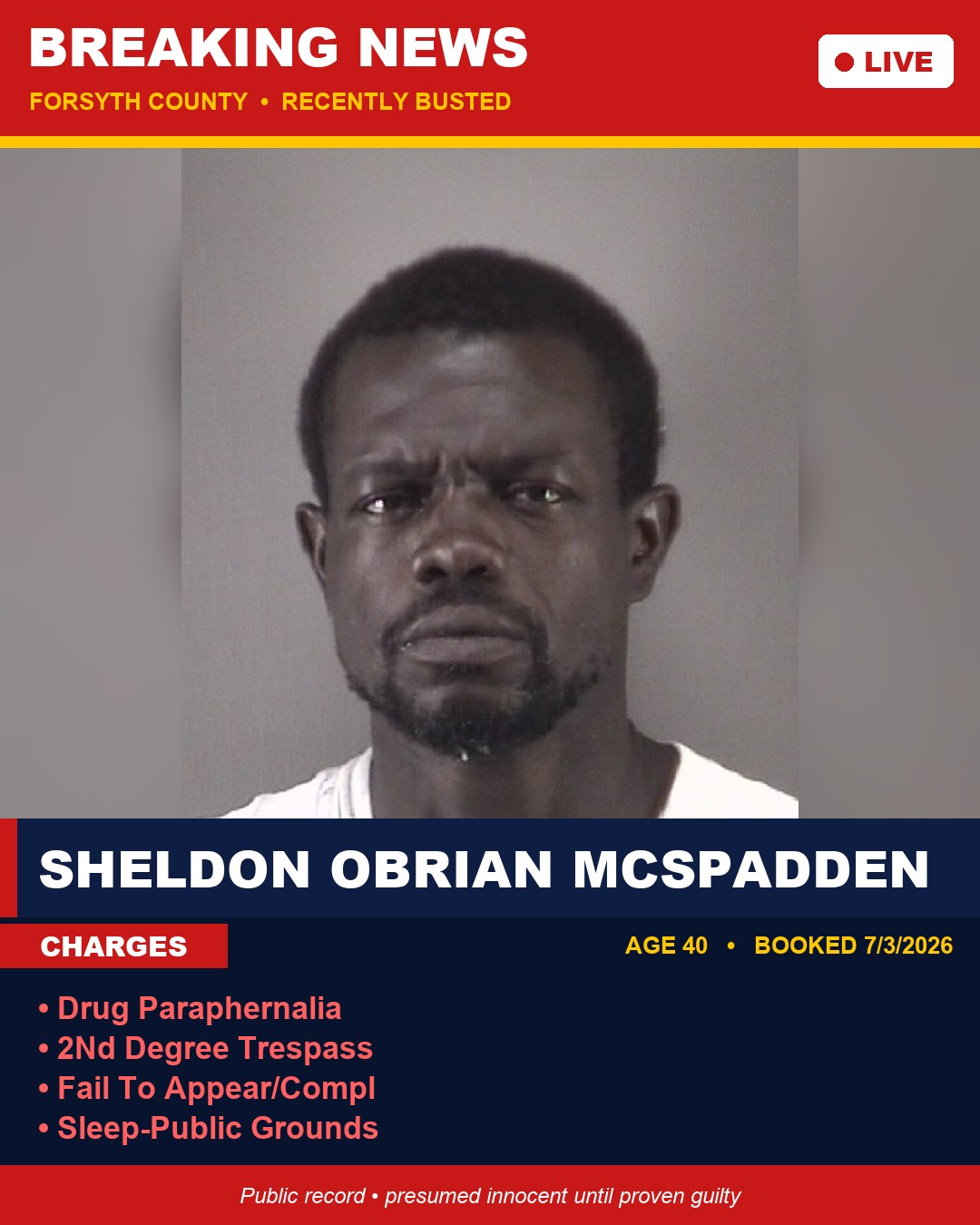 SHELDON OBRIAN MCSPADDEN booking photo