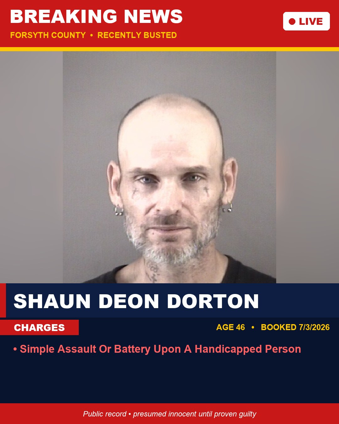SHAUN DEON DORTON booking photo