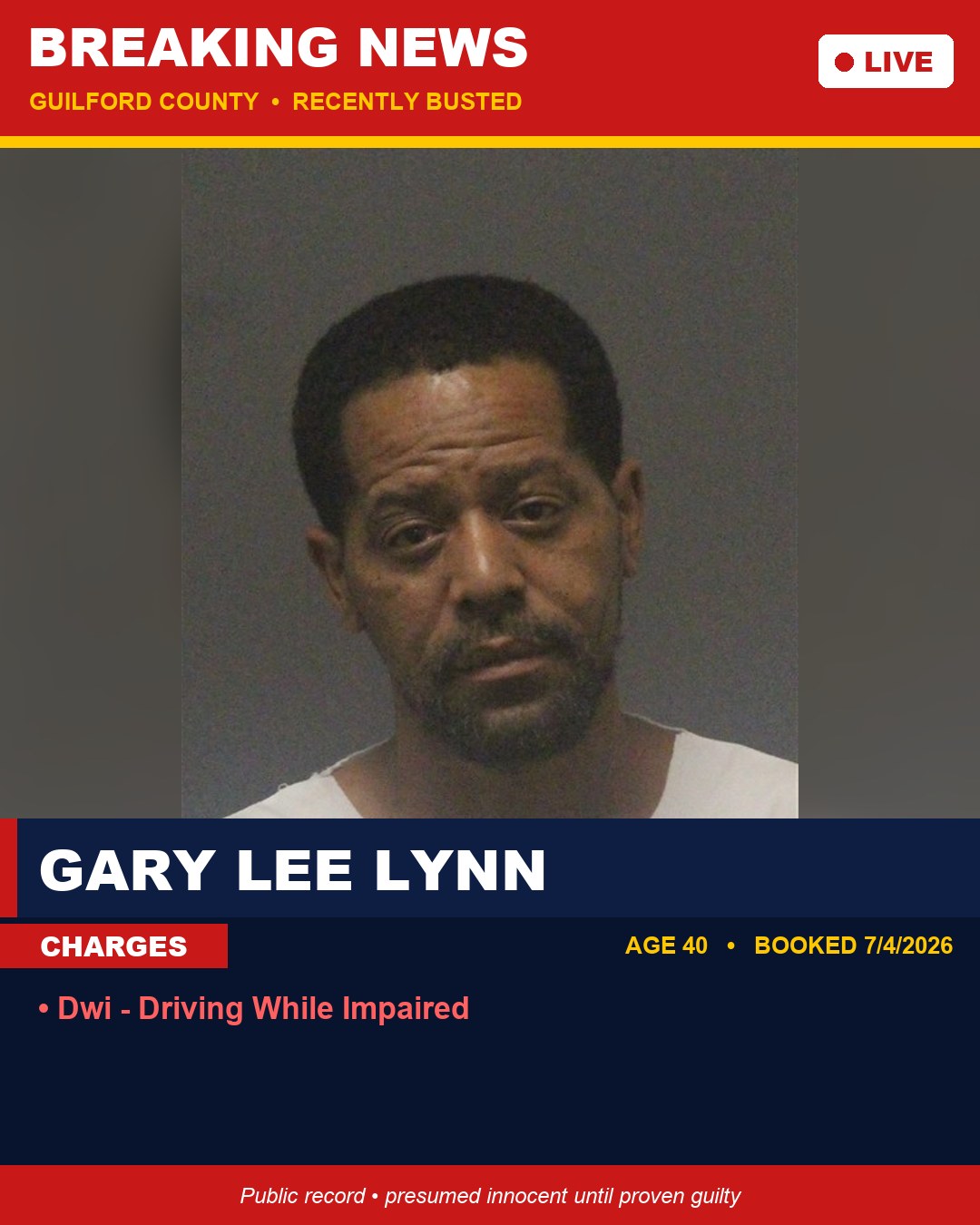 GARY LEE LYNN booking photo