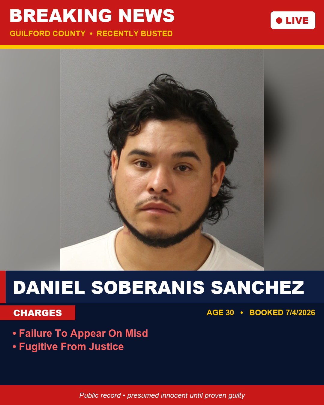 DANIEL SOBERANIS SANCHEZ booking photo