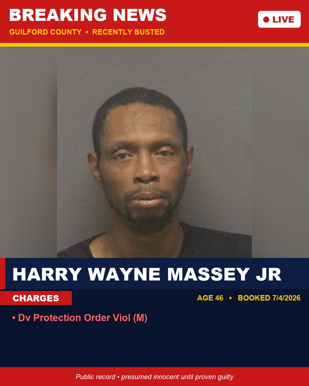 HARRY WAYNE MASSEY JR booking photo