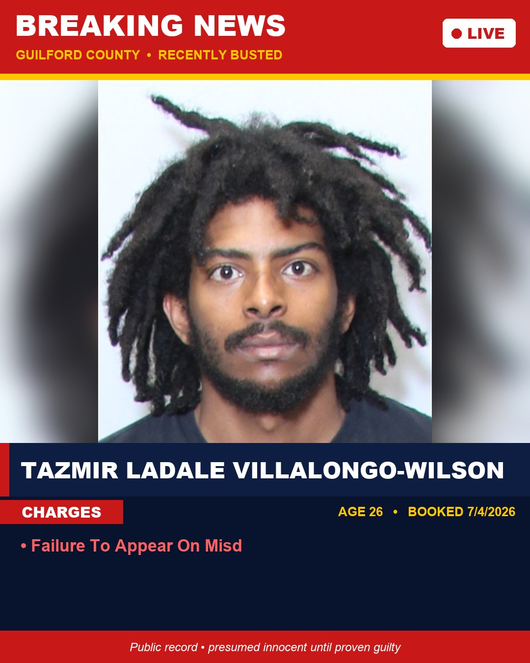 TAZMIR LADALE VILLALONGO-WILSON booking photo