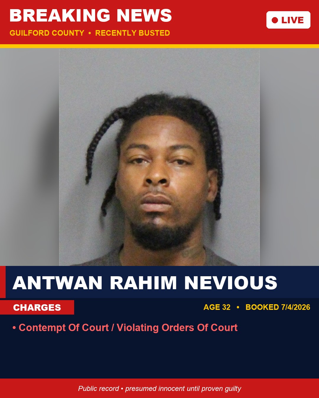 ANTWAN RAHIM NEVIOUS booking photo