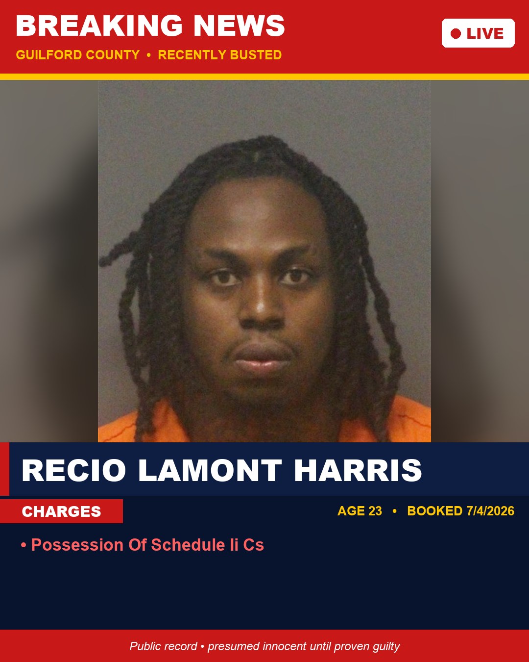 RECIO LAMONT HARRIS booking photo