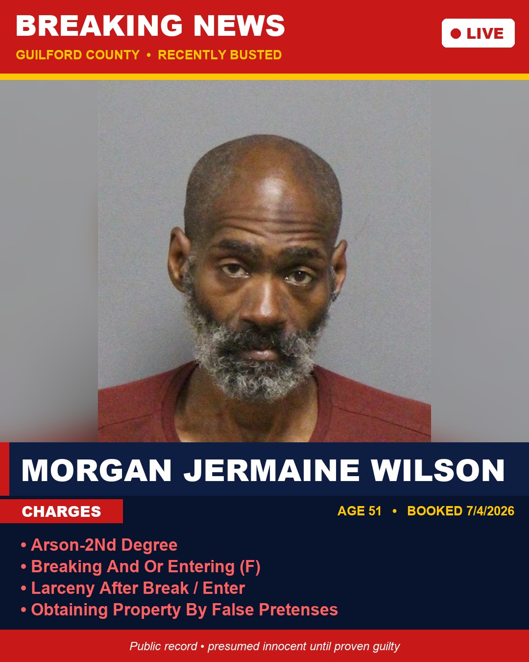 MORGAN JERMAINE WILSON booking photo