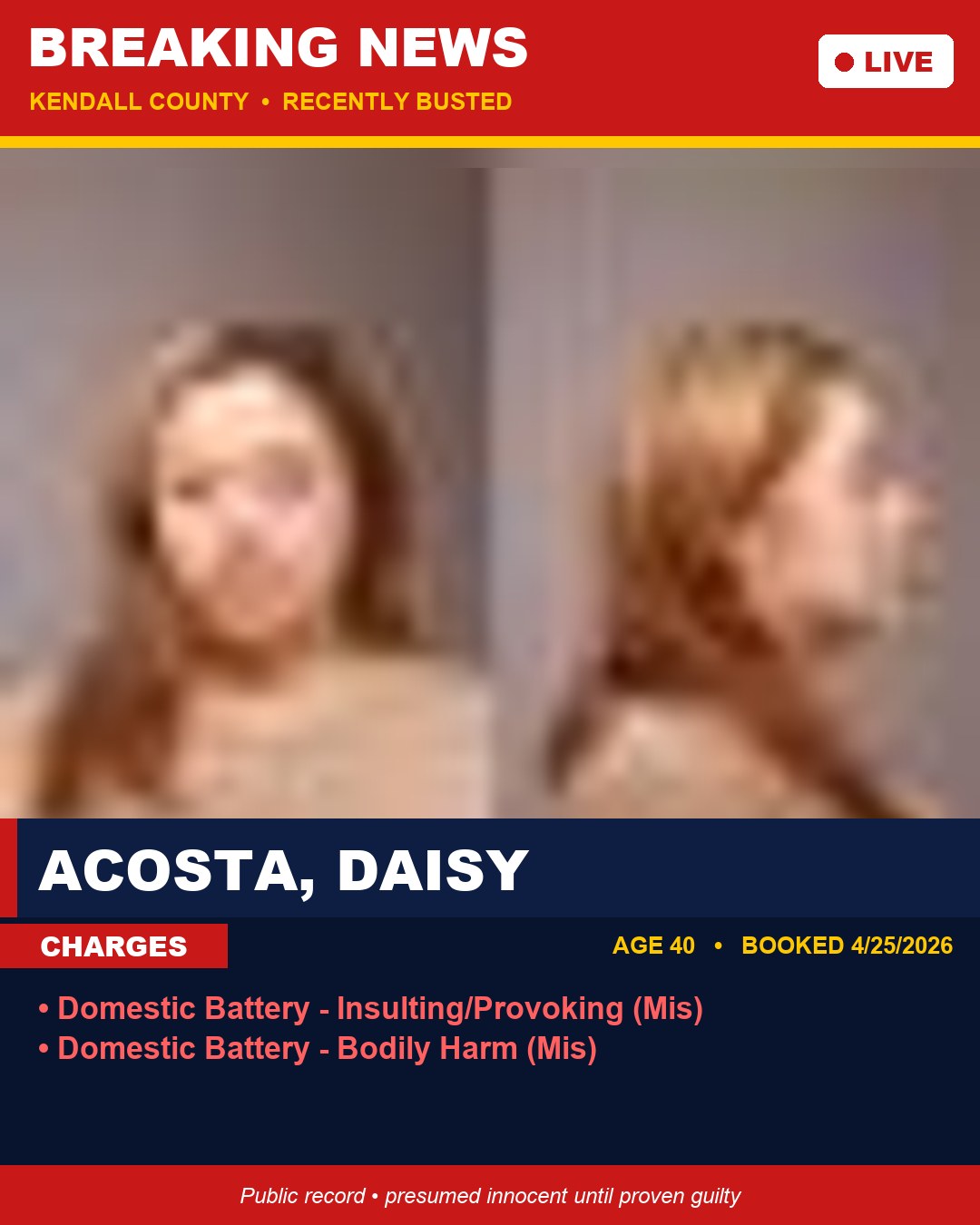 ACOSTA, DAISY booking photo