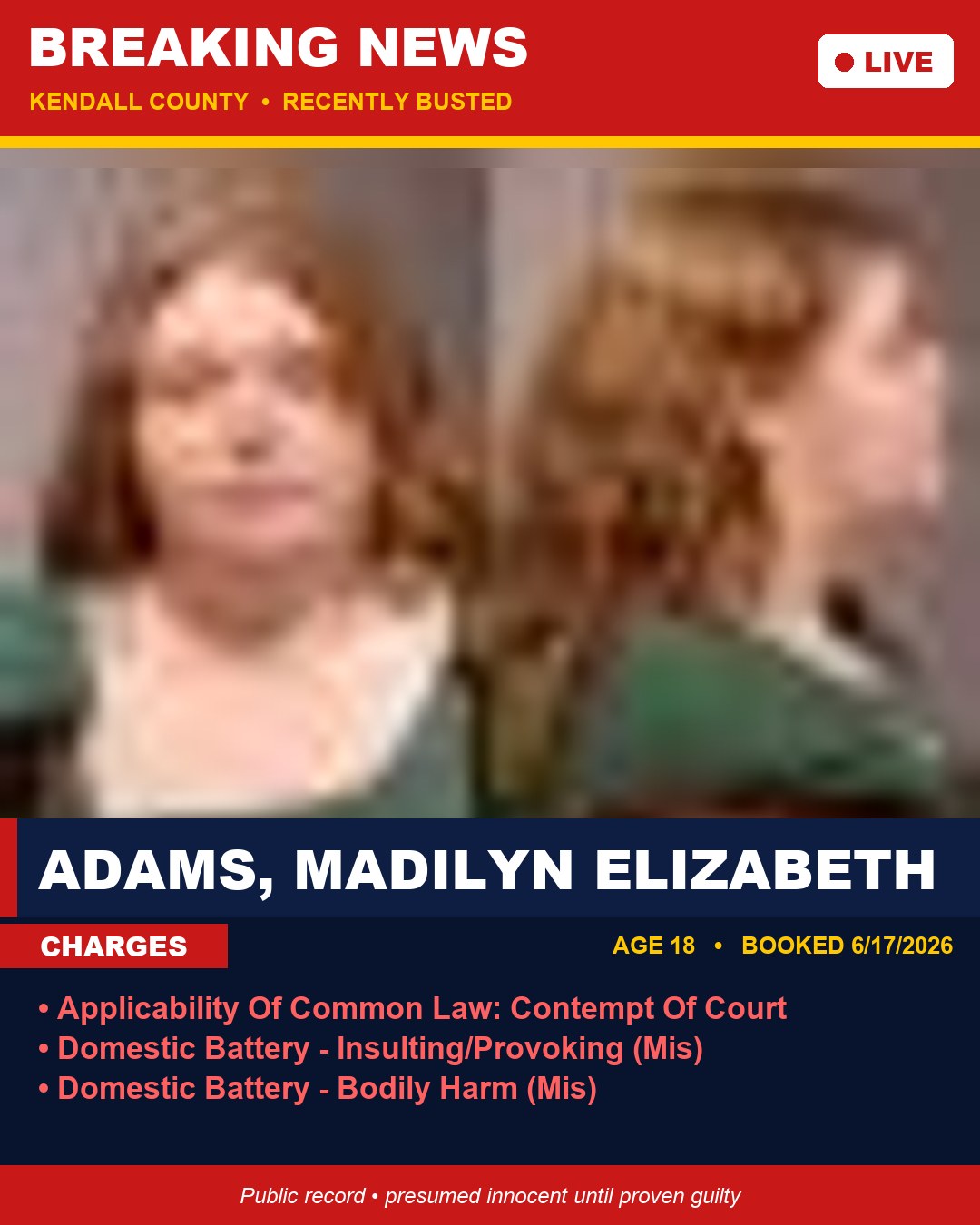 ADAMS, MADILYN ELIZABETH booking photo