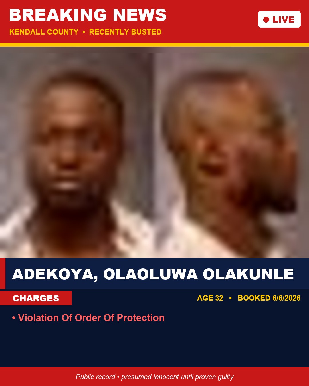 ADEKOYA, OLAOLUWA OLAKUNLE booking photo