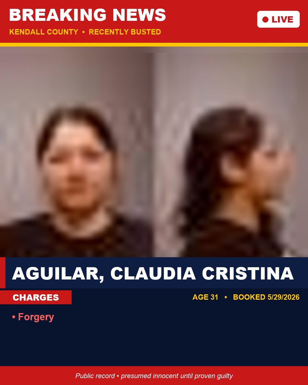 AGUILAR, CLAUDIA CRISTINA booking photo
