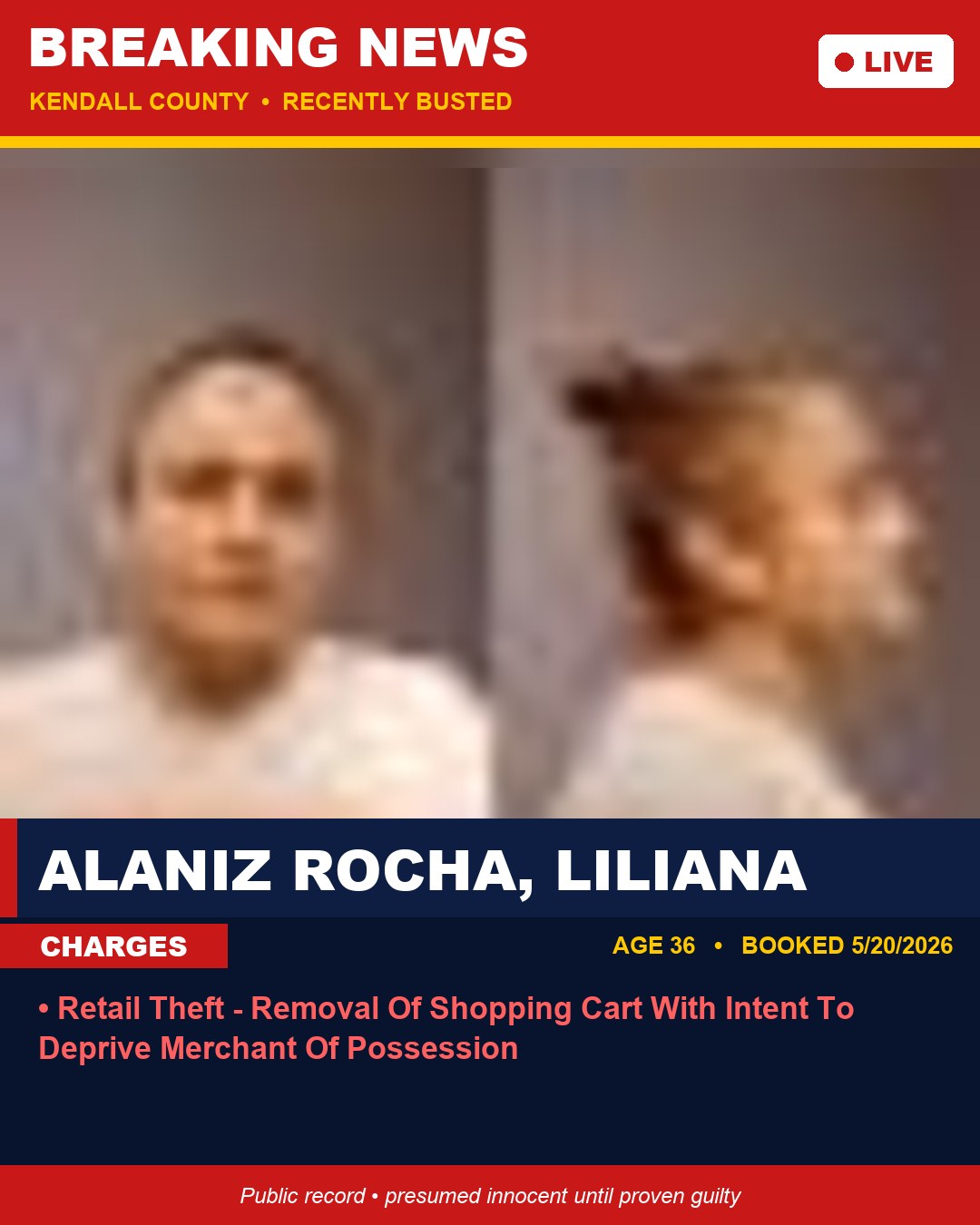 ALANIZ ROCHA, LILIANA booking photo