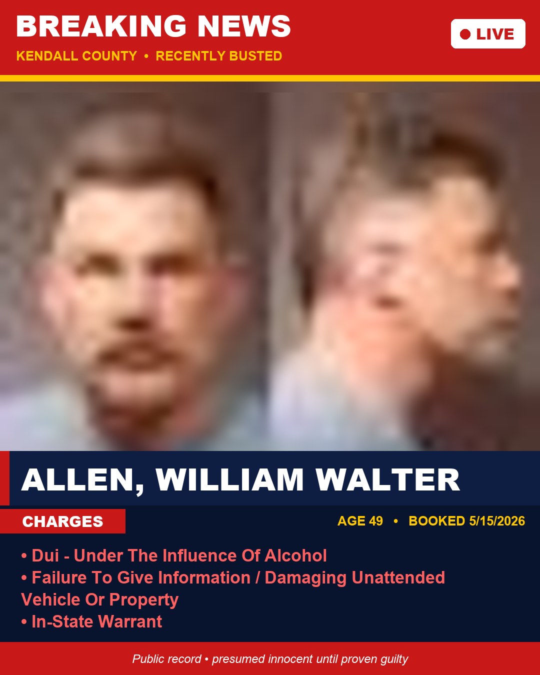 ALLEN, WILLIAM WALTER booking photo