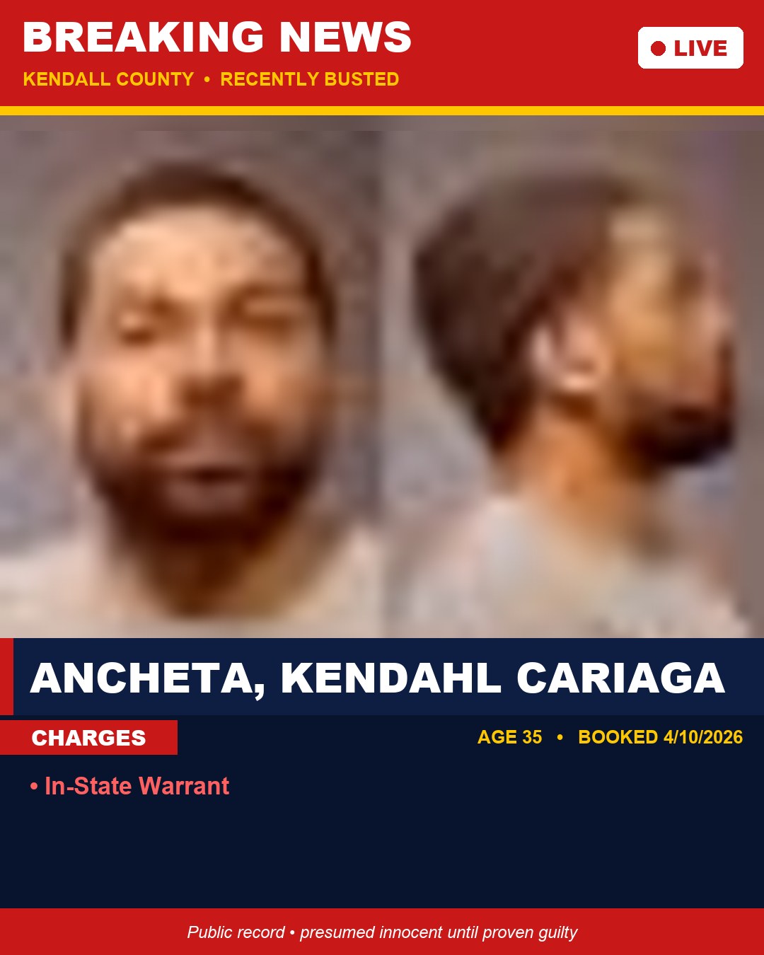 ANCHETA, KENDAHL CARIAGA booking photo