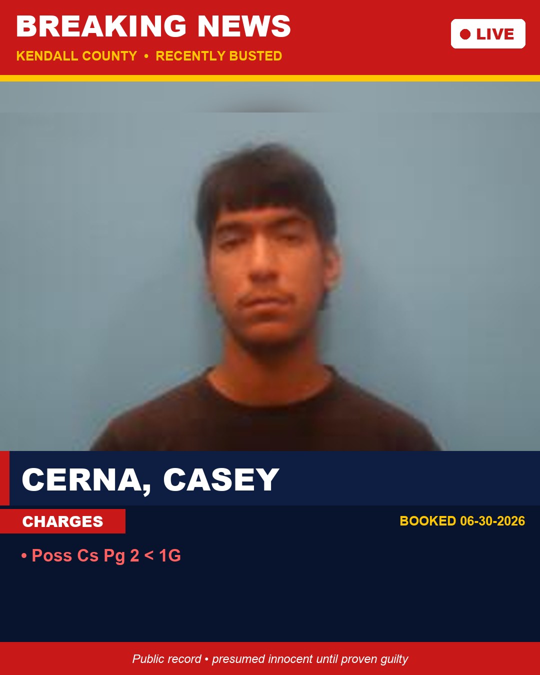 Cerna, Casey booking photo