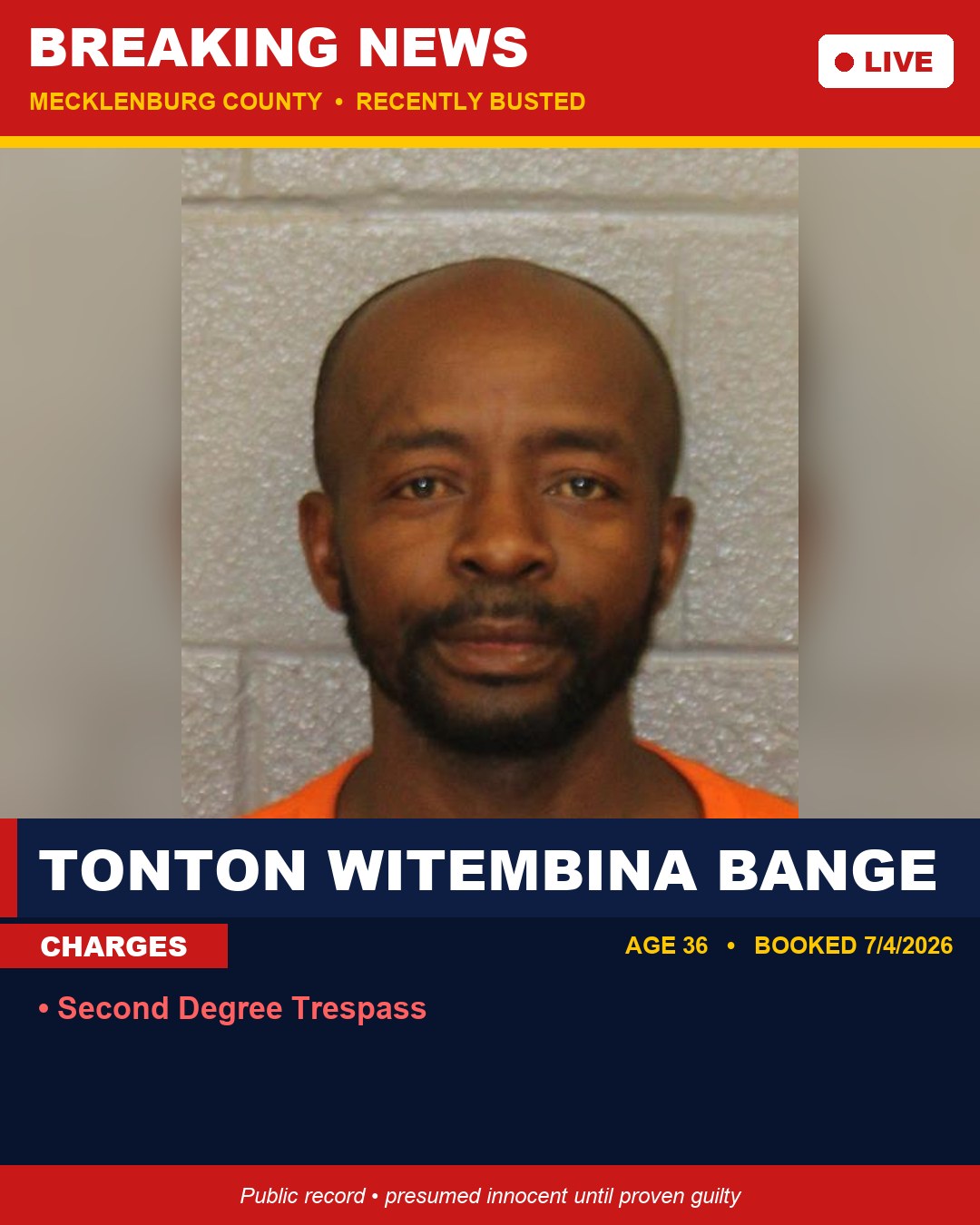TONTON WITEMBINA BANGE booking photo