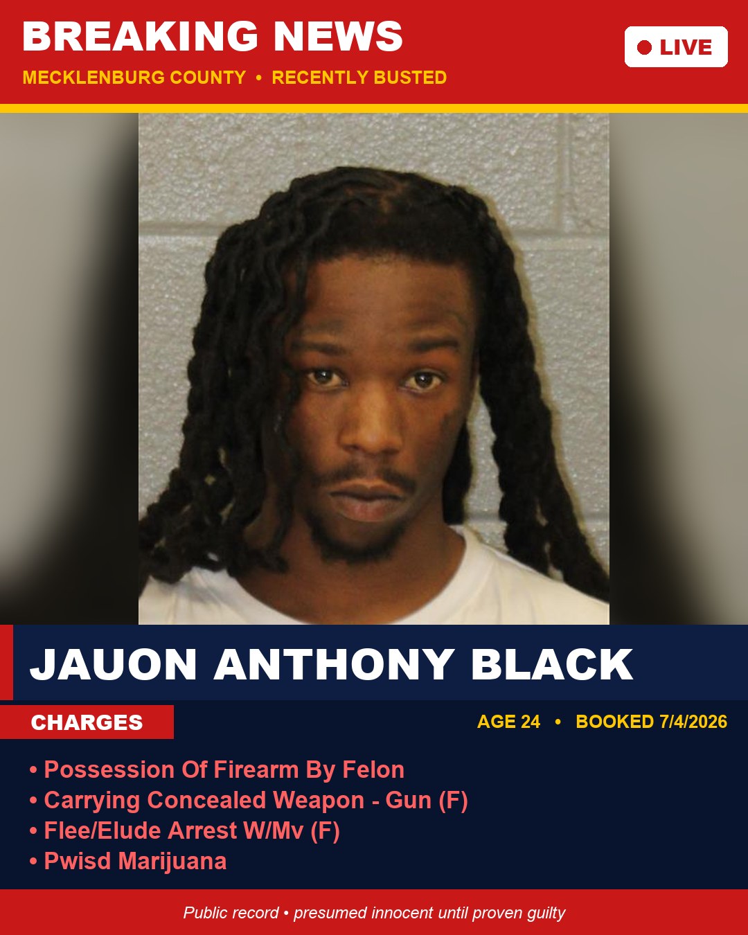 JAUON ANTHONY BLACK booking photo