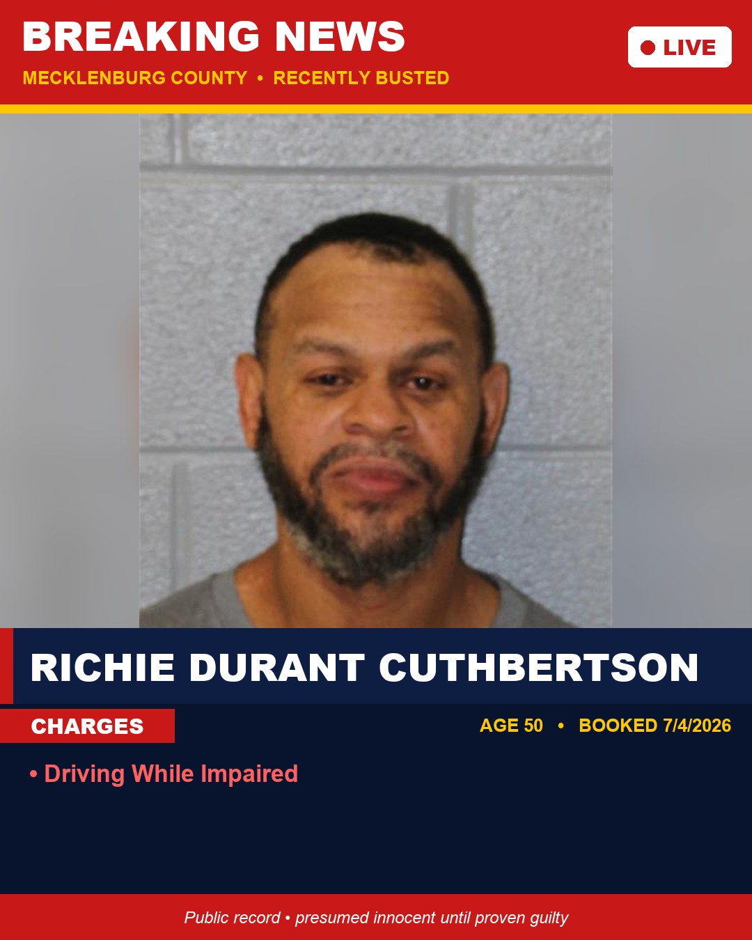 RICHIE DURANT CUTHBERTSON booking photo