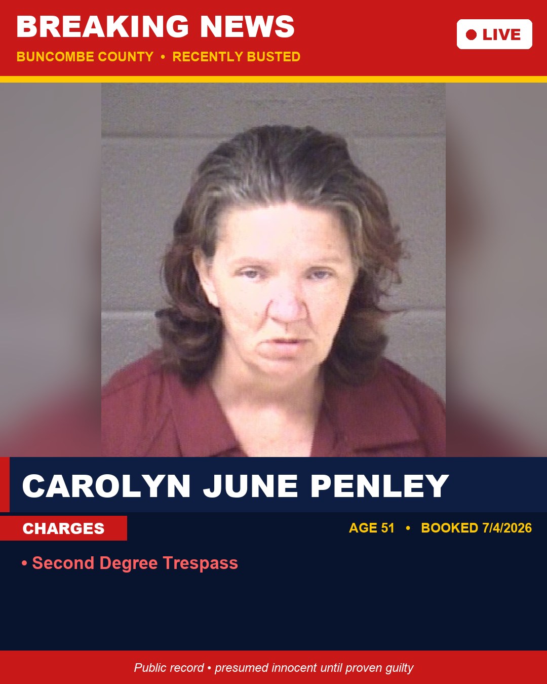 CAROLYN JUNE PENLEY booking photo