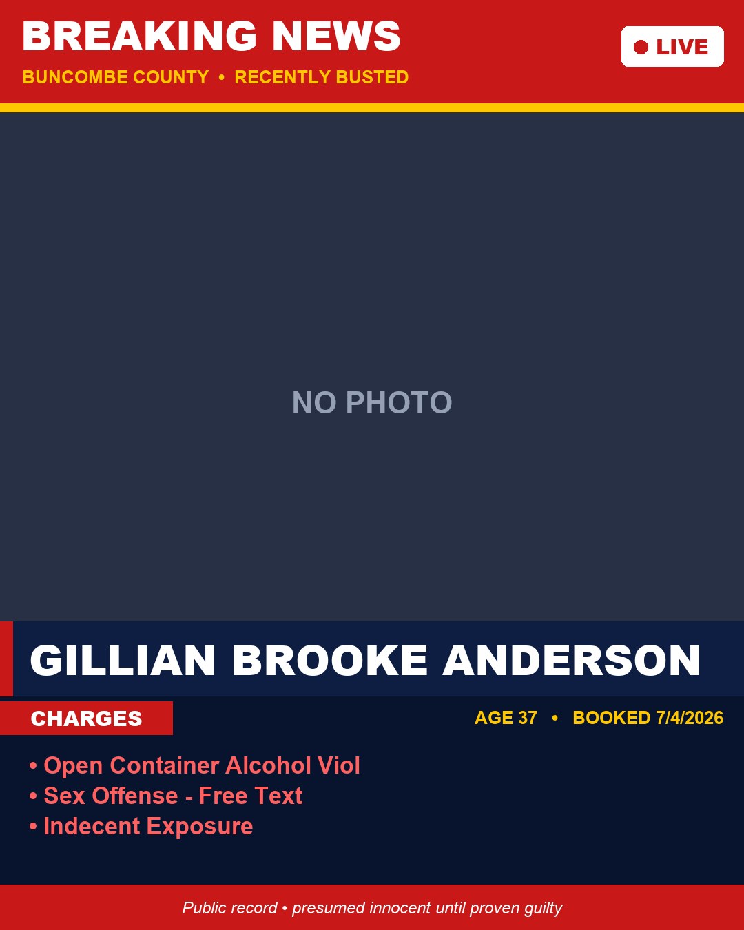 GILLIAN BROOKE ANDERSON booking photo