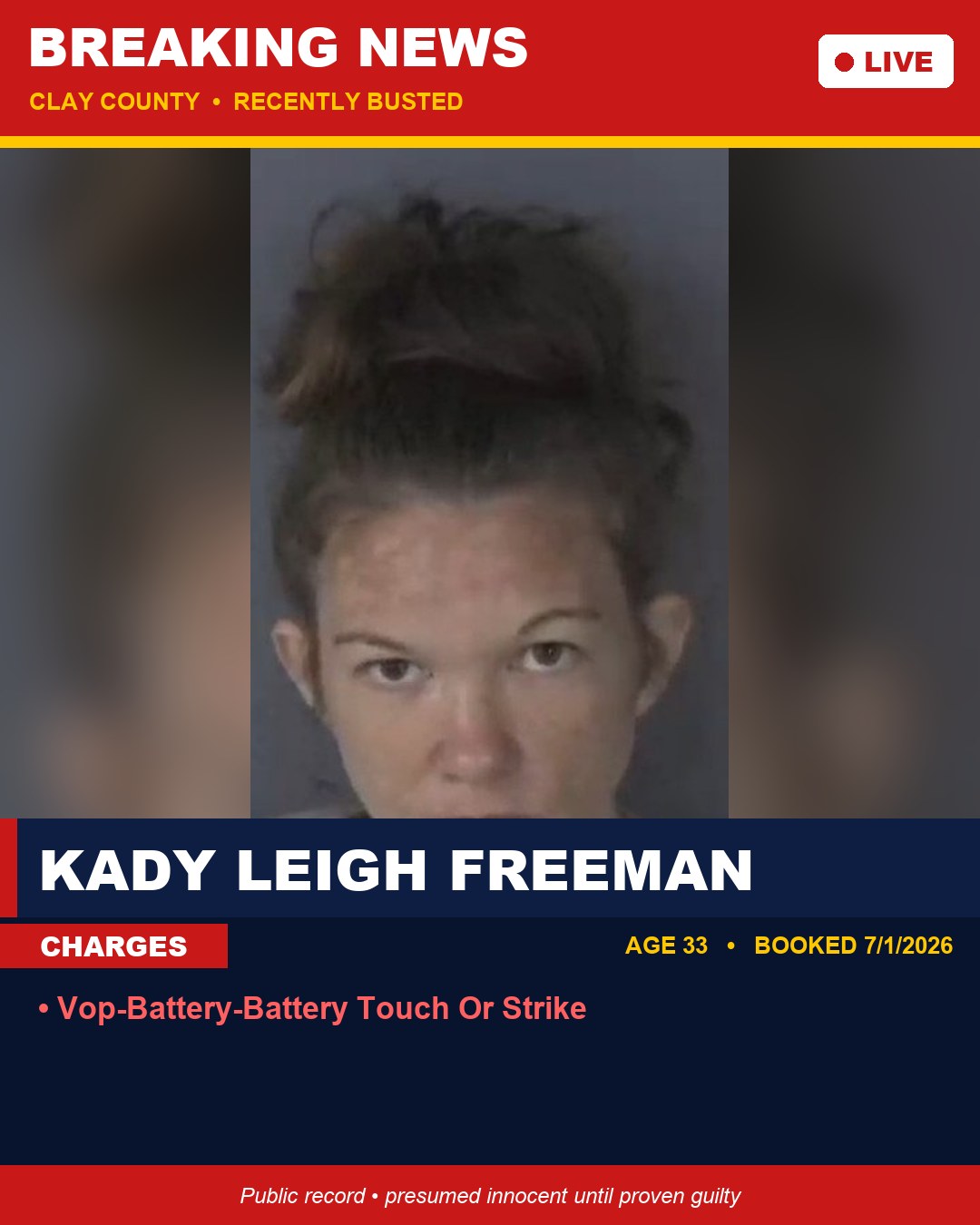 KADY LEIGH FREEMAN booking photo