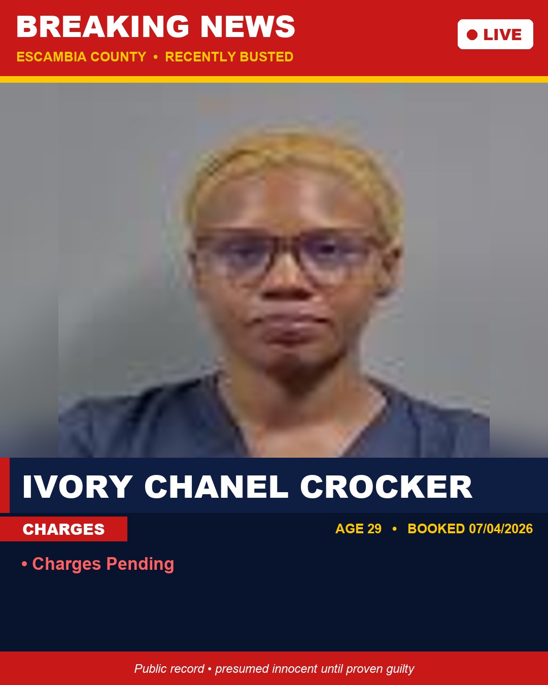 Ivory Chanel Crocker booking photo