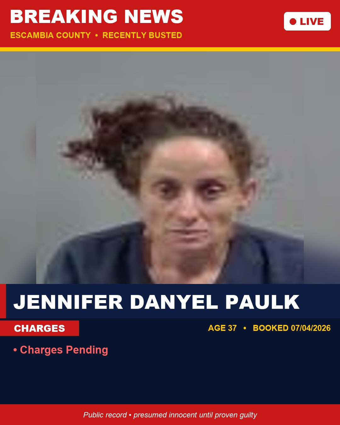 Jennifer Danyel Paulk booking photo