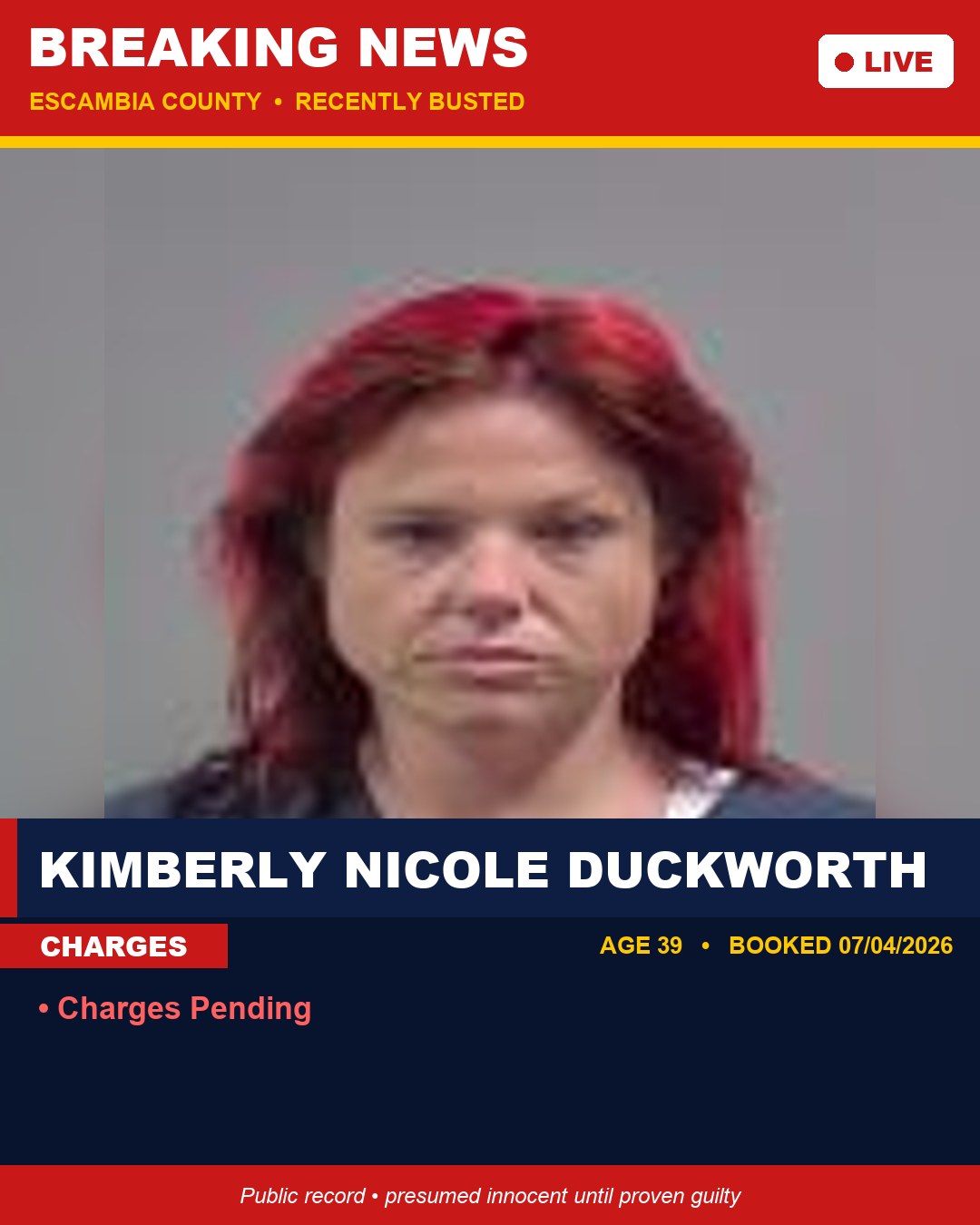 Kimberly Nicole Duckworth booking photo