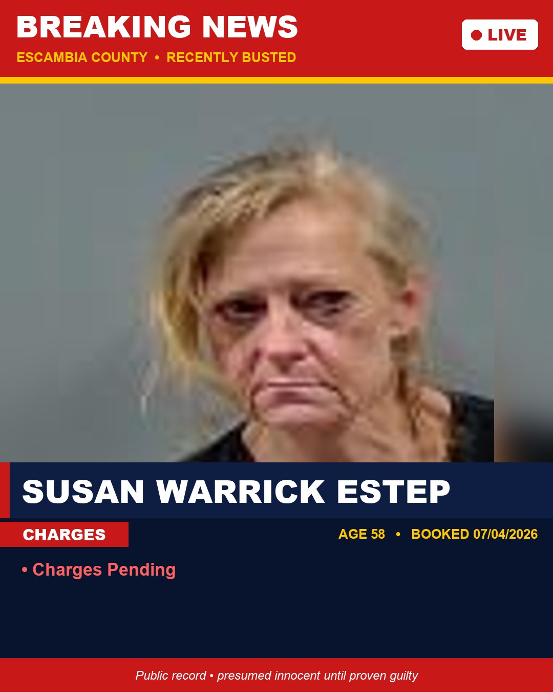 Susan Warrick Estep booking photo