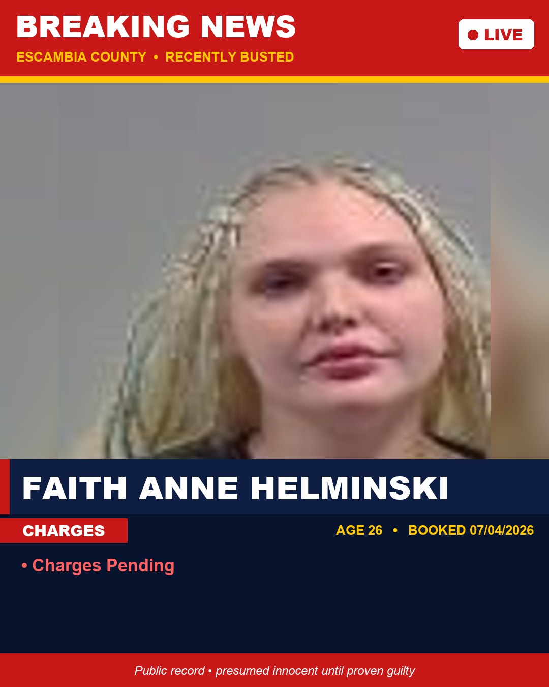 Faith Anne Helminski booking photo