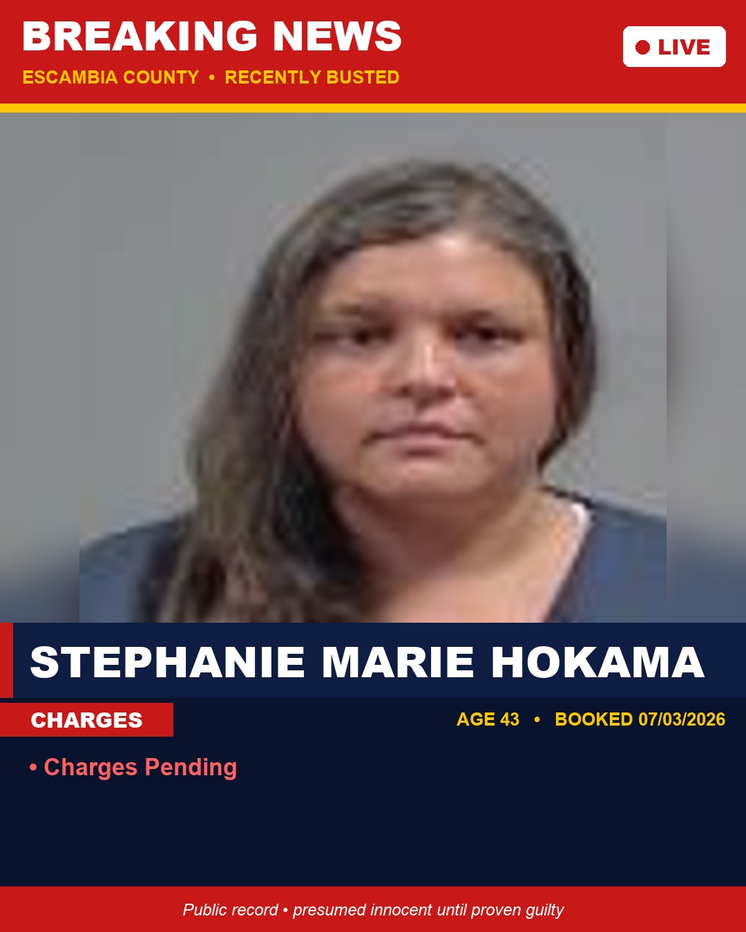 Stephanie Marie Hokama booking photo