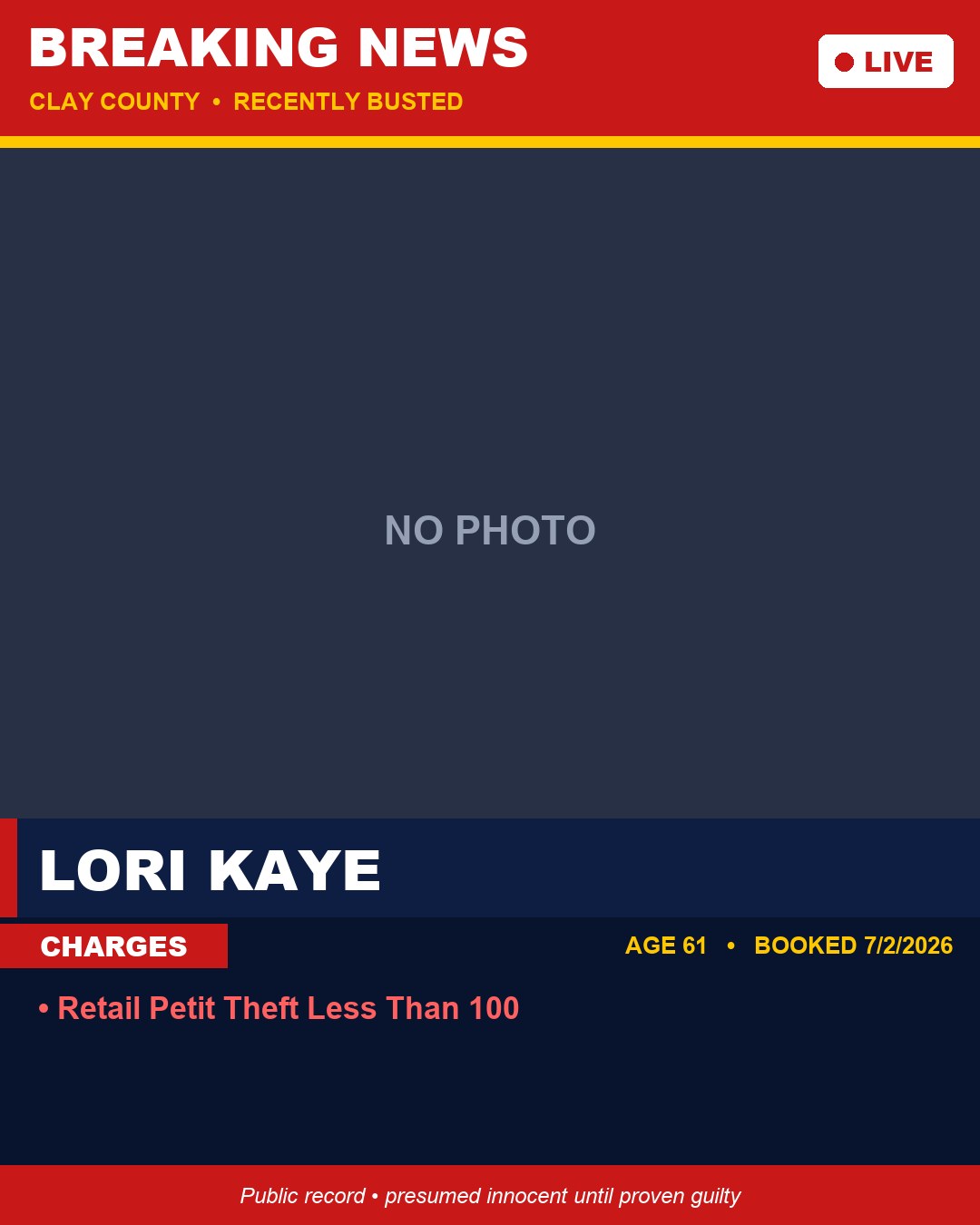 LORI KAYE booking photo